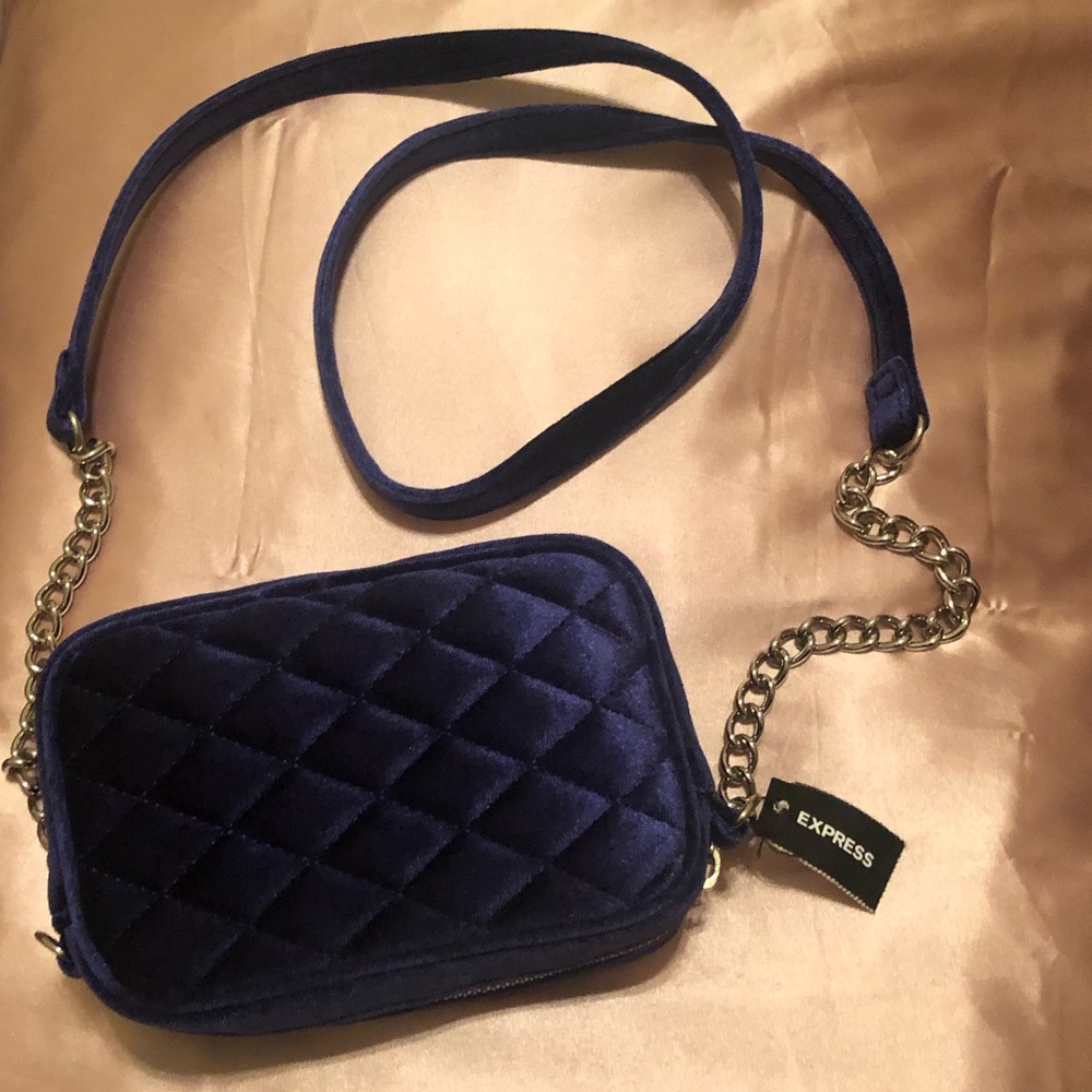 Brand new with tags blue velvet express purse!!!!